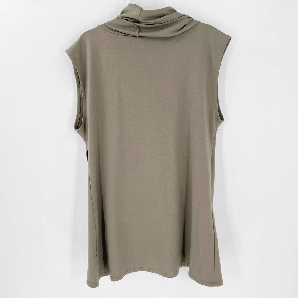 Bryn Walker Lagenlook Cowl Neck Asymmetric Top Taupe. Runs large: layered look. - Picture 5 of 6